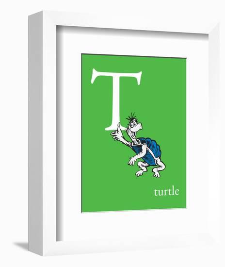 T is for Turtle (green)-Theodor (Dr. Seuss) Geisel-Framed Art Print