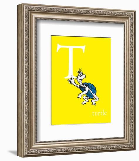 T is for Turtle (yellow)-Theodor (Dr. Seuss) Geisel-Framed Art Print