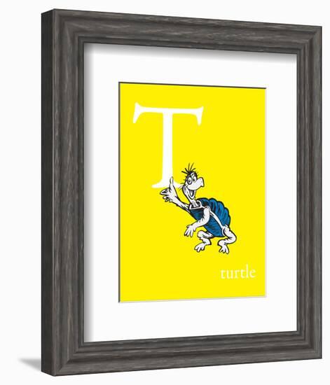 T is for Turtle (yellow)-Theodor (Dr. Seuss) Geisel-Framed Art Print