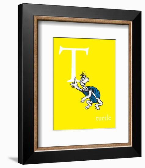 T is for Turtle (yellow)-Theodor (Dr. Seuss) Geisel-Framed Art Print