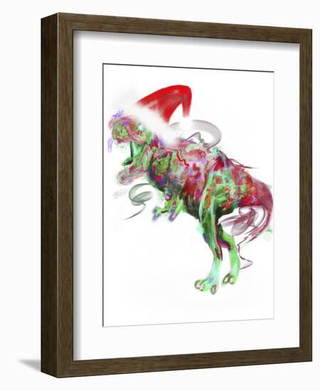 T Rex Christmas-Stephanie Analah-Framed Giclee Print