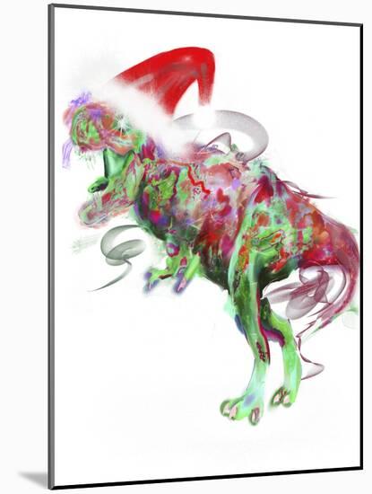 T Rex Christmas-Stephanie Analah-Mounted Giclee Print