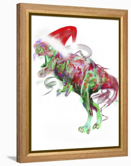 T Rex Christmas-Stephanie Analah-Framed Premier Image Canvas