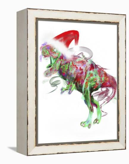 T Rex Christmas-Stephanie Analah-Framed Premier Image Canvas