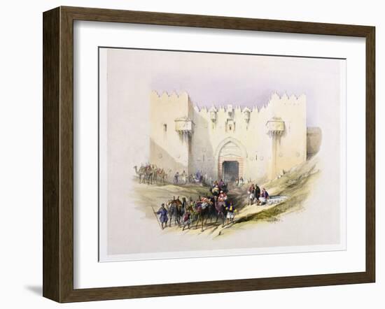 T1212 Gate of Damascus, Jerusalem, April 14th 1839, Plate 3 from Volume I of 'The Holy Land',…-David Roberts-Framed Giclee Print