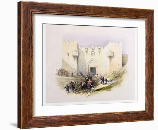 T1212 Gate of Damascus, Jerusalem, April 14th 1839, Plate 3 from Volume I of 'The Holy Land',…-David Roberts-Framed Giclee Print
