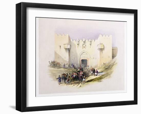 T1212 Gate of Damascus, Jerusalem, April 14th 1839, Plate 3 from Volume I of 'The Holy Land',…-David Roberts-Framed Giclee Print