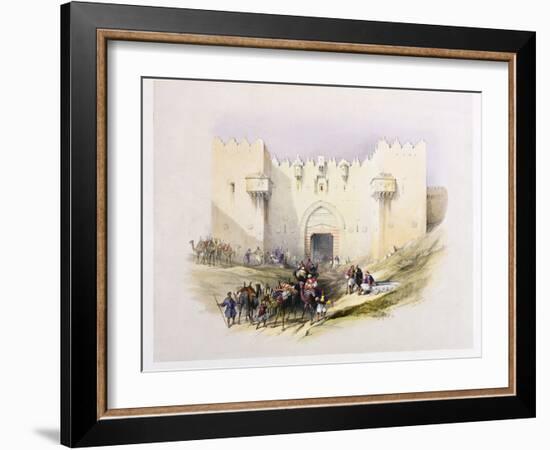 T1212 Gate of Damascus, Jerusalem, April 14th 1839, Plate 3 from Volume I of 'The Holy Land',…-David Roberts-Framed Giclee Print