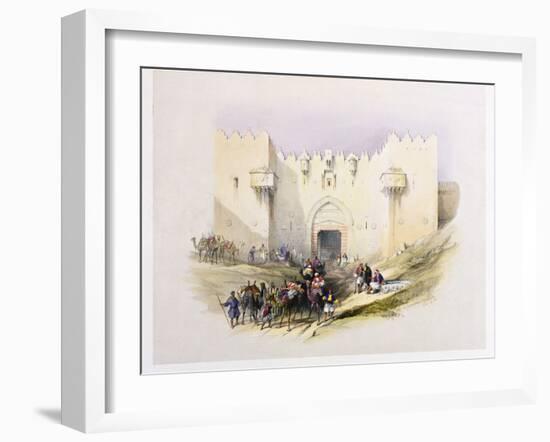 T1212 Gate of Damascus, Jerusalem, April 14th 1839, Plate 3 from Volume I of 'The Holy Land',…-David Roberts-Framed Giclee Print