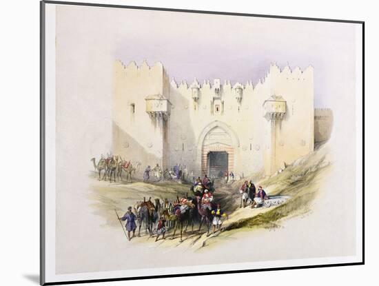 T1212 Gate of Damascus, Jerusalem, April 14th 1839, Plate 3 from Volume I of 'The Holy Land',…-David Roberts-Mounted Giclee Print