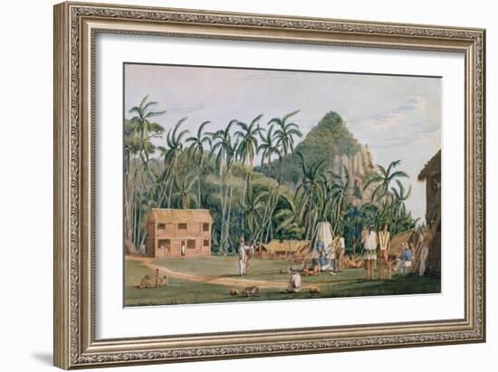 T1231 a View of the Village at Pitcairn Island, December 1825-Admiral William Henry Smyth-Framed Giclee Print