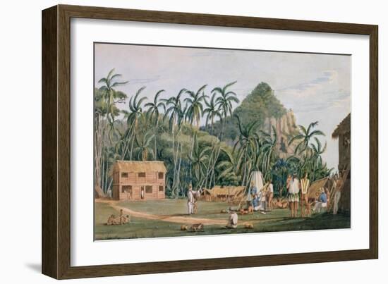 T1231 a View of the Village at Pitcairn Island, December 1825-Admiral William Henry Smyth-Framed Giclee Print