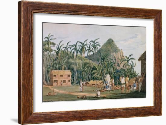 T1231 a View of the Village at Pitcairn Island, December 1825-Admiral William Henry Smyth-Framed Giclee Print