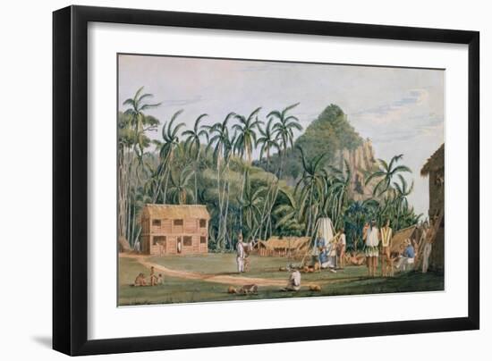 T1231 a View of the Village at Pitcairn Island, December 1825-Admiral William Henry Smyth-Framed Giclee Print