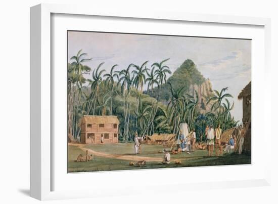 T1231 a View of the Village at Pitcairn Island, December 1825-Admiral William Henry Smyth-Framed Giclee Print