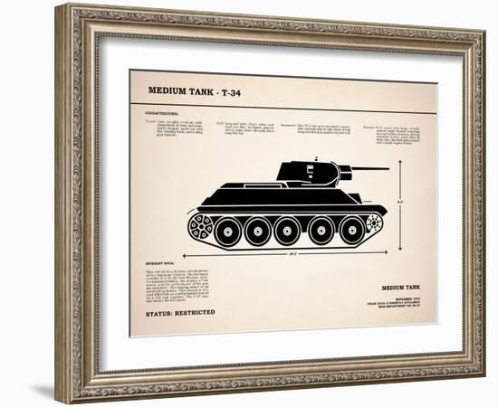 T34 Medium Tank-Mark Rogan-Framed Art Print