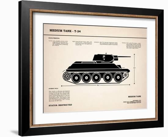 T34 Medium Tank-Mark Rogan-Framed Art Print