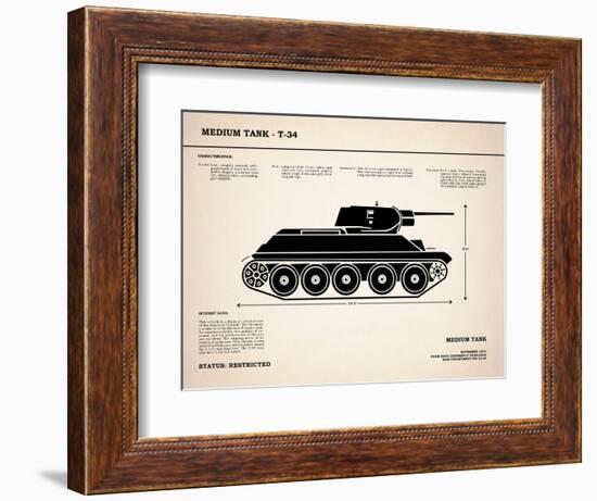 T34 Medium Tank-Mark Rogan-Framed Premium Giclee Print