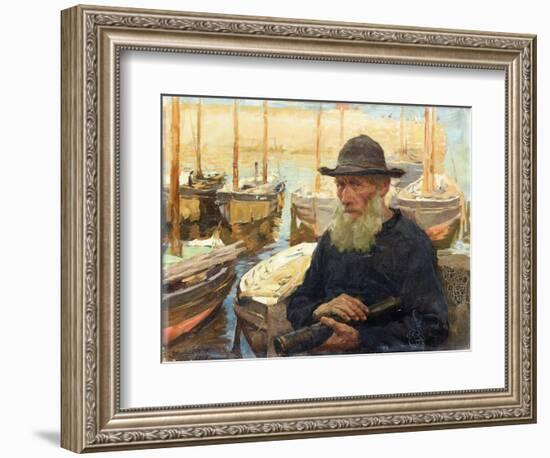 T34360 by the Quayside, Newlyn Harbour, 1908 (Oil on Canvas)-Stanhope Alexander Forbes-Framed Giclee Print