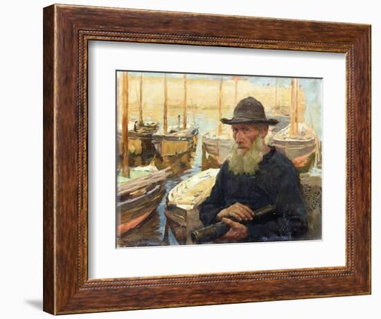 T34360 by the Quayside, Newlyn Harbour, 1908 (Oil on Canvas)-Stanhope Alexander Forbes-Framed Giclee Print