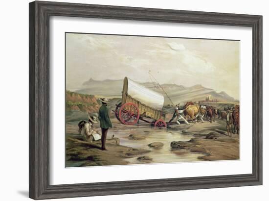 T662 Klaass Smit's River, with a Broken Down Wagon, Crossing the Drift, South Africa, 1852-Thomas Baines-Framed Giclee Print