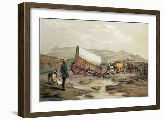 T662 Klaass Smit's River, with a Broken Down Wagon, Crossing the Drift, South Africa, 1852-Thomas Baines-Framed Giclee Print