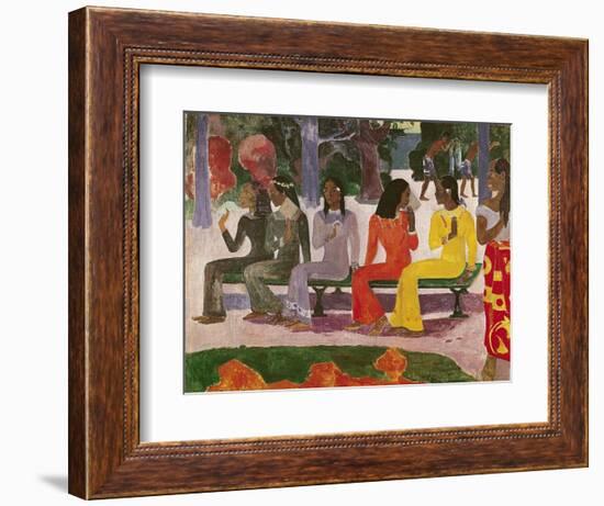 Ta Matete (We Shall Not Go to Market Today) 1892-Paul Gauguin-Framed Giclee Print