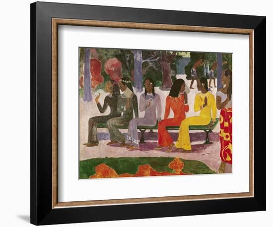 Ta Matete (We Shall Not Go to Market Today) 1892-Paul Gauguin-Framed Giclee Print