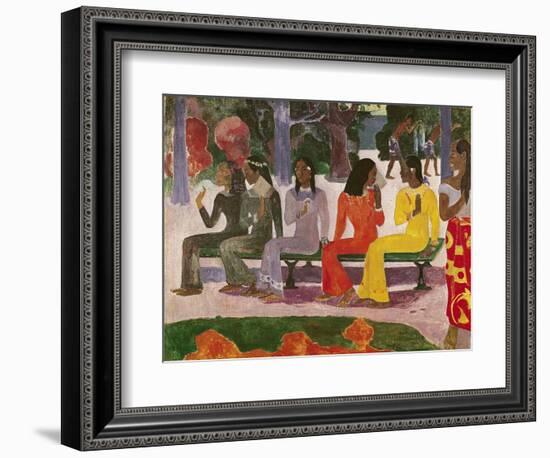 Ta Matete (We Shall Not Go to Market Today) 1892-Paul Gauguin-Framed Giclee Print