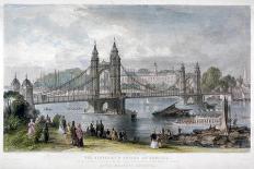 View of the Suspension Bridge at Chelsea, London, 1852-TA Prior-Framed Giclee Print