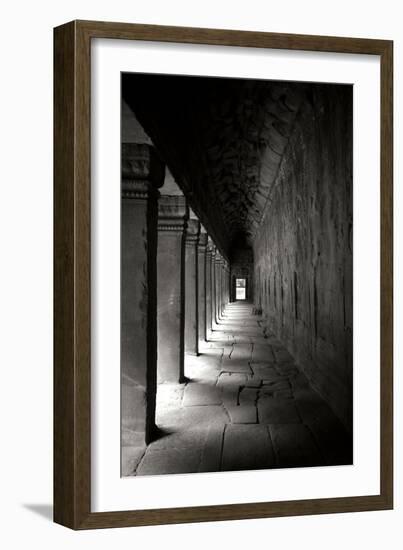 Ta Prohm Walkway BW-Erin Berzel-Framed Photographic Print