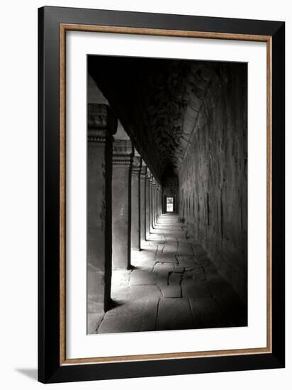 Ta Prohm Walkway BW-Erin Berzel-Framed Photographic Print