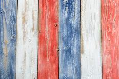 Stressed Wooden Boards Painted Red, White and Blue for Patriotic Concept of United States of Americ-tab62-Mounted Photographic Print