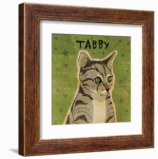 Tabby (grey) (square)-John W^ Golden-Framed Art Print
