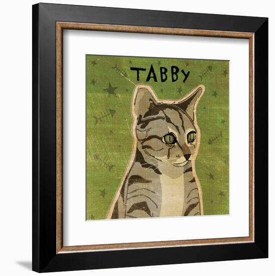 Tabby (grey) (square)-John W^ Golden-Framed Art Print