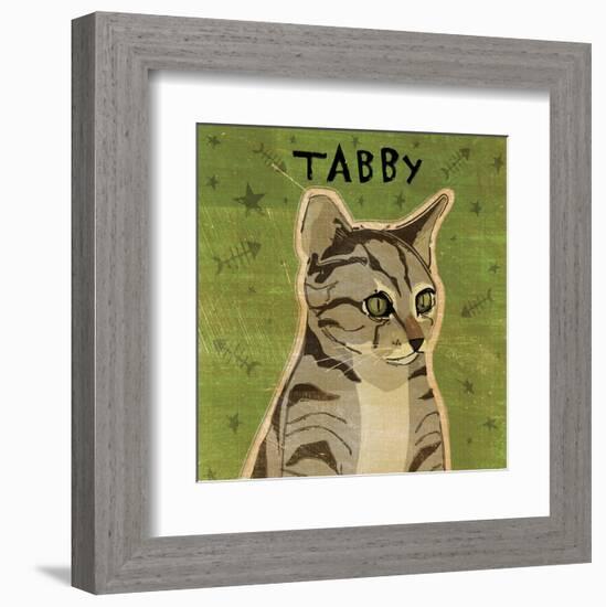 Tabby (grey) (square)-John W^ Golden-Framed Art Print