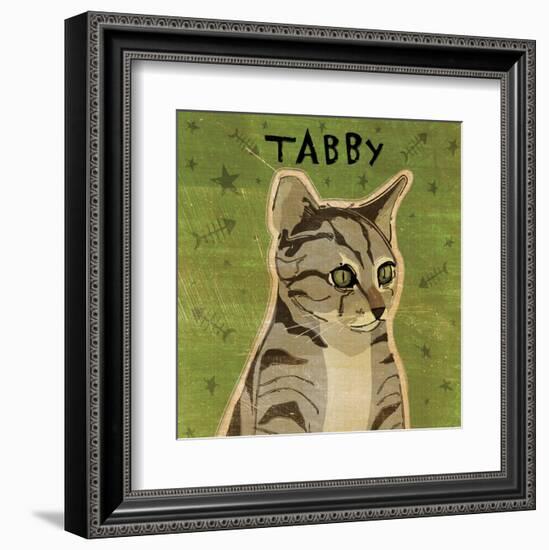 Tabby (grey) (square)-John W^ Golden-Framed Art Print