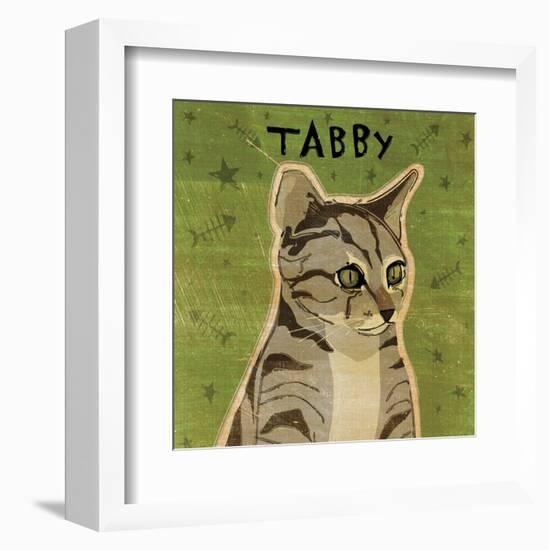 Tabby (grey) (square)-John W^ Golden-Framed Art Print