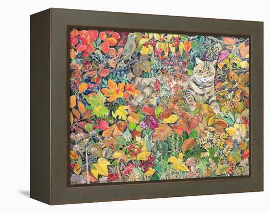 Tabby in Autumn, 1996-Hilary Jones-Framed Premier Image Canvas