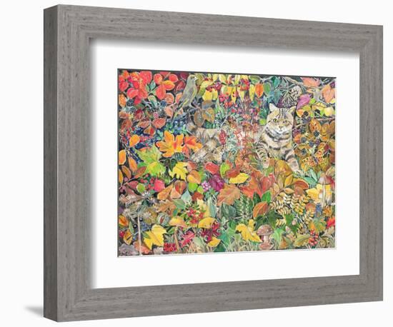 Tabby in Autumn, 1996-Hilary Jones-Framed Giclee Print