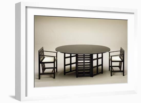 Table and Chairs, 1903-1905-Charles Rennie Mackintosh-Framed Giclee Print