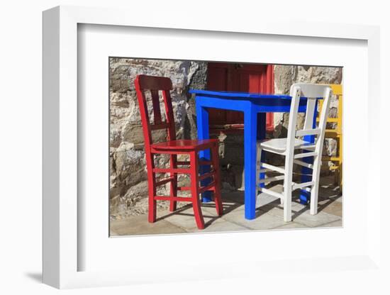 Table and Chairs in Bodrum, Turkey, Anatolia, Asia Minor, Eurasia-Richard-Framed Photographic Print