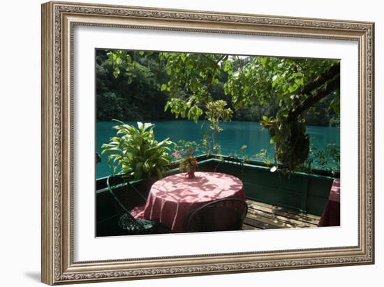 Table at the Blue Lagoon, Port Antonio, Jamaica-Natalie Tepper-Framed Photo