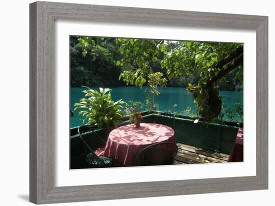 Table at the Blue Lagoon, Port Antonio, Jamaica-Natalie Tepper-Framed Photo