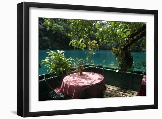 Table at the Blue Lagoon, Port Antonio, Jamaica-Natalie Tepper-Framed Photo