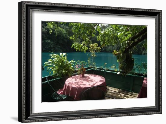 Table at the Blue Lagoon, Port Antonio, Jamaica-Natalie Tepper-Framed Photo