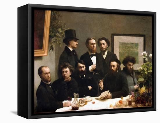 Table Corner: from Left to Right: Paul Verlaine, Arthur Rimbaud, Elzear Bonnier, Leon Valade, Emile-Henri Fantin-Latour-Framed Premier Image Canvas