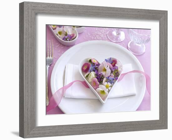 Table Decorations, Wedding, Heart, Blossoms-C. Nidhoff-Lang-Framed Photographic Print