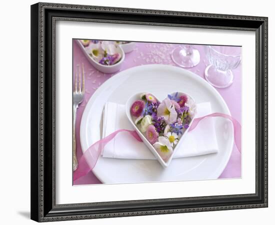 Table Decorations, Wedding, Heart, Blossoms-C. Nidhoff-Lang-Framed Photographic Print