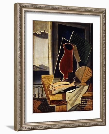 Table in Front of a Balcony; Table Devant Le Balcon, 1926-Louis Marcoussis-Framed Giclee Print